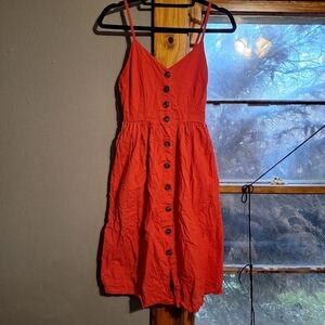 100% Cotton Red Dress